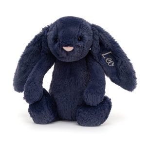 JellyCat Personalised Bashful Navy Bunny Medium