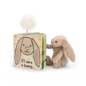 JellyCat If I Were A Bunny Book and Bashful Beige Bunny Small