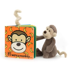 JellyCat If I Were A Monkey Book and Bashful Monkey Small