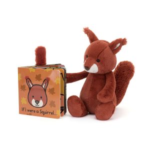 JellyCat If I Were a Squirrel Board Book and Bashful Squirrel Medium