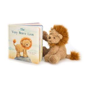 JellyCat The Very Brave Lion Book and Fuddlewuddle Lion Medium