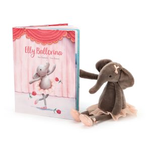 JellyCat Elly Ballerina Book and Dancing Darcey Elephant