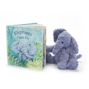 JellyCat Elephants Can't Fly Book and Fuddlewuddle Elephant Medium